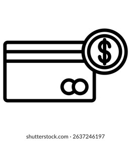 payment method icon Simple thin line stroke