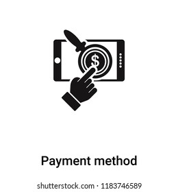 Payment method icon vector isolated on white background, logo concept of Payment method sign on transparent background, filled black symbol