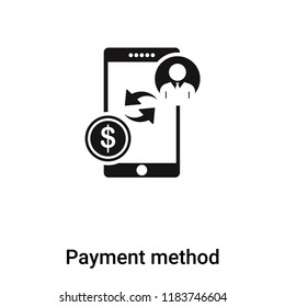 Payment method icon vector isolated on white background, logo concept of Payment method sign on transparent background, filled black symbol