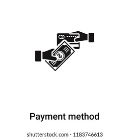 Payment method icon vector isolated on white background, logo concept of Payment method sign on transparent background, filled black symbol