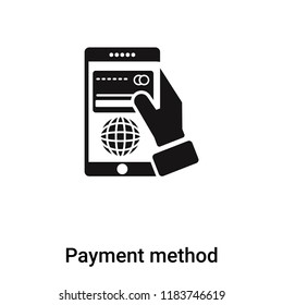 Payment method icon vector isolated on white background, logo concept of Payment method sign on transparent background, filled black symbol