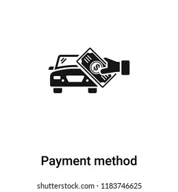 Payment method icon vector isolated on white background, logo concept of Payment method sign on transparent background, filled black symbol