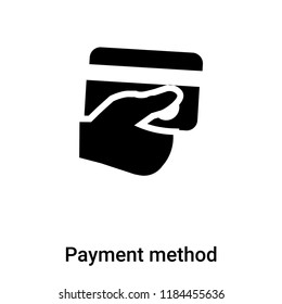 Payment method icon vector isolated on white background, logo concept of Payment method sign on transparent background, filled black symbol