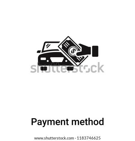Payment method icon vector isolated on white background, logo concept of Payment method sign on transparent background, filled black symbol