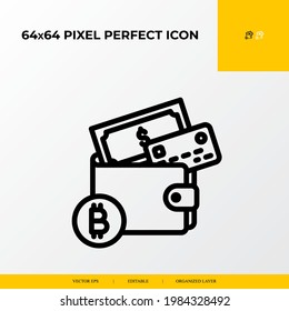 Payment method icon.E-commerce Related Vector Line Icons.64x64 pixel perfect icons