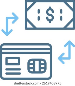 Ícone de Duas Cores da Linha do Método de Pagamento