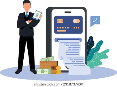 Payment Method, Mobile banking concept illustration	