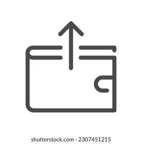 Esquema de icono relacionado con el método de pago y vector lineal.