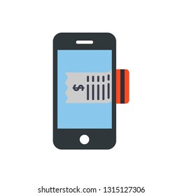 Payment method in smartphone icon symbol in flat style