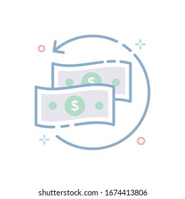 Payment Method Vector illustration. Filled Outline Color Icon.