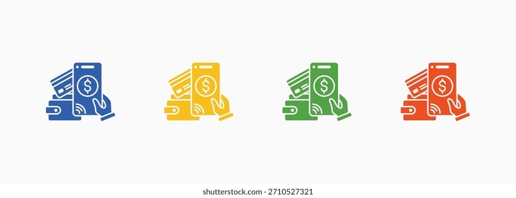 Payment Method-Icon Multiple Color Style Collection Element For Design
