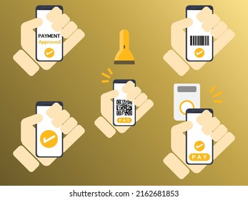 Payment methods, check, coins, bills, wallet, payment by cell phone, transfer, bank terminal