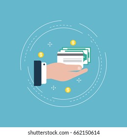 Payment methods, financial items, credit card money transaction flat vector illustration design. Financial design for web banners and apps