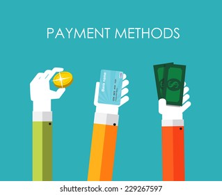 Payment Methods Flat Concept Vector Illustration