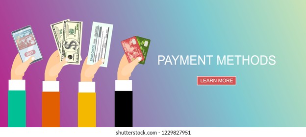 Payment Methods. Flat Vector Illustration