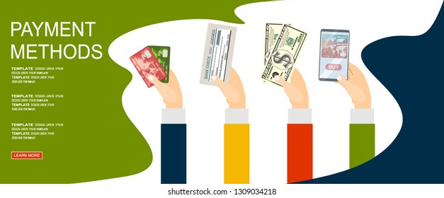 Payment Methods. Flat Vector Illustration 