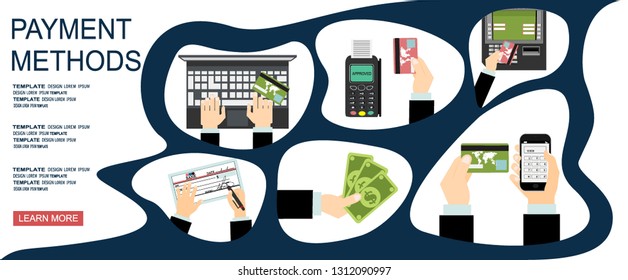 Payment Methods. Flat Vector Illustration 