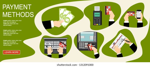 Payment Methods. Flat Vector Illustration 