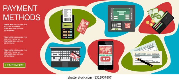 Payment Methods. Flat Vector Illustration 