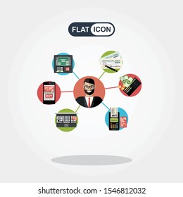 Payment Methods. Flat Vector Illustration