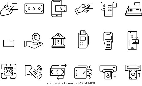 "Payment Methods - Set of Outline Icons"