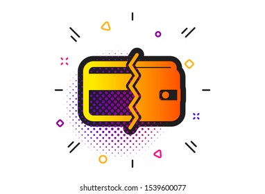 Payment methods sign. Halftone circles pattern. Credit card or cash icon. Classic flat payment methods icon. Vector