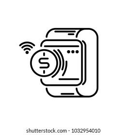 Payment methods thin line icon. Smartwatch Pay