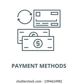 Payment methods vector line icon, linear concept, outline sign, symbol