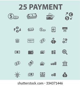 payment, money, banking  icons, signs vector concept set for infographics, mobile, website, application
