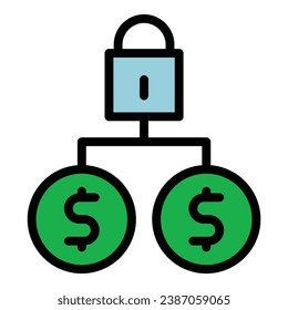 Payment money icon outline vector. Credit tax. Estate bill color flat