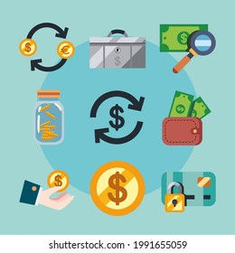 payment and money set icons