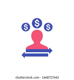 icono de pago, vector de transferencia de dinero