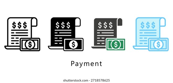 Ícone de Pagamento com Vários Estilos. Mini Ilustração Relaciona-Se Com O Serviço De Pagamento. Use Para O Desenvolvimento Moderno De Conceitos, Ui, Ux Web E Aplicativos.
