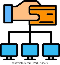 Payment Network Icon Lineal Color Vector Illustration