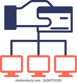 Payment Network Icon Mixed Color Vector Illustration