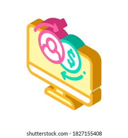 payment for new customer isometric icon vector. payment for new customer sign. isolated symbol illustration
