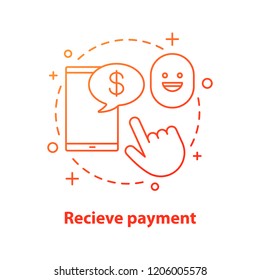 Payment notification concept icon. Successful e-payment idea thin line illustration. Online banking. Vector isolated outline drawing