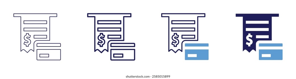 Payment notification service icon in 4 different styles. Thin Line, Line, Bold Line, Duotone. Duotone style. Editable stroke.