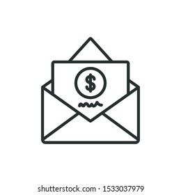 payment notifications - minimal line web icon. simple vector illustration. concept for infographic, website or app.
