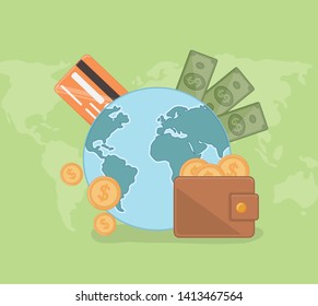 Payment online icon set design