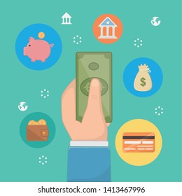 Payment online icon set design