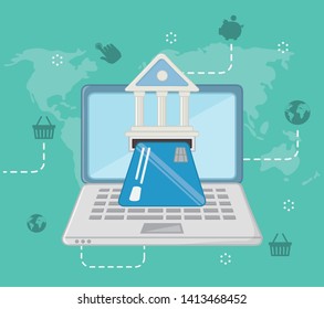 Payment online icon set design