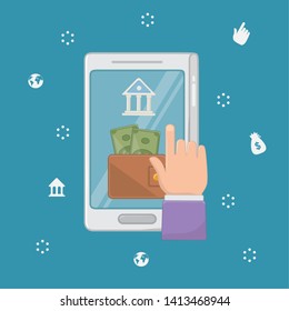 Payment online icon set design