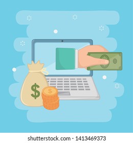 Payment online icon set design
