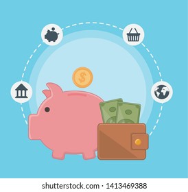 Payment online icon set design