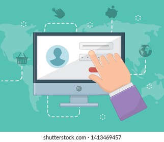 Payment online icon set design