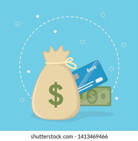 Payment online icon set design