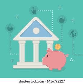 Payment online icon set design