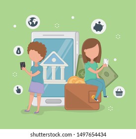 Payment online icon set design