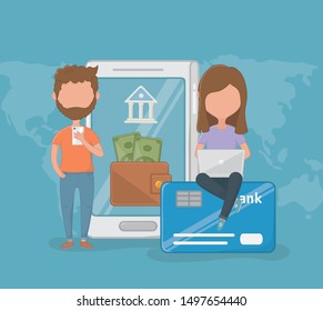 Payment online icon set design
